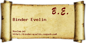 Binder Evelin névjegykártya